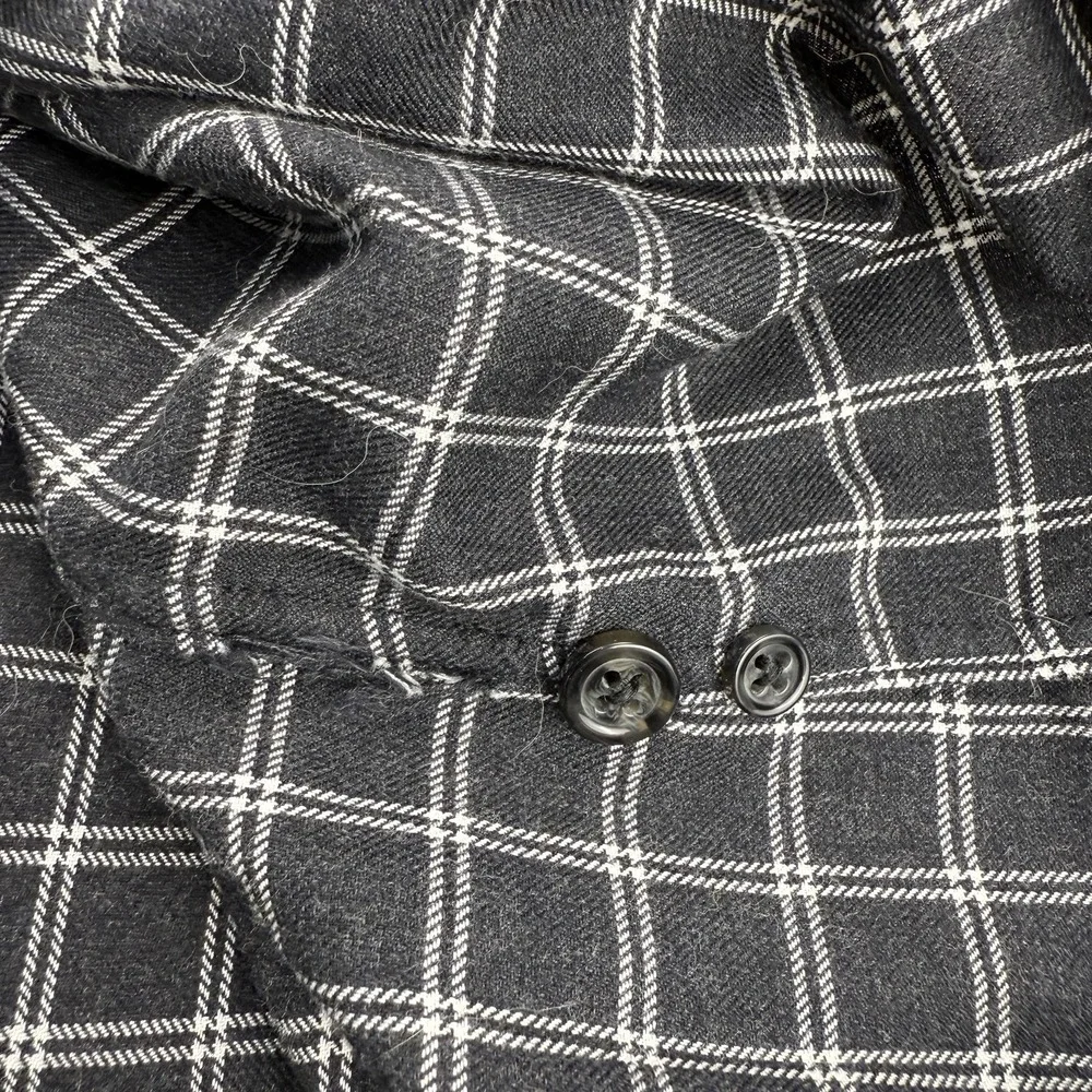 J Crew Flannel Button Down‎ Shirt Mens Large Black Plaid Business Casual Preppy